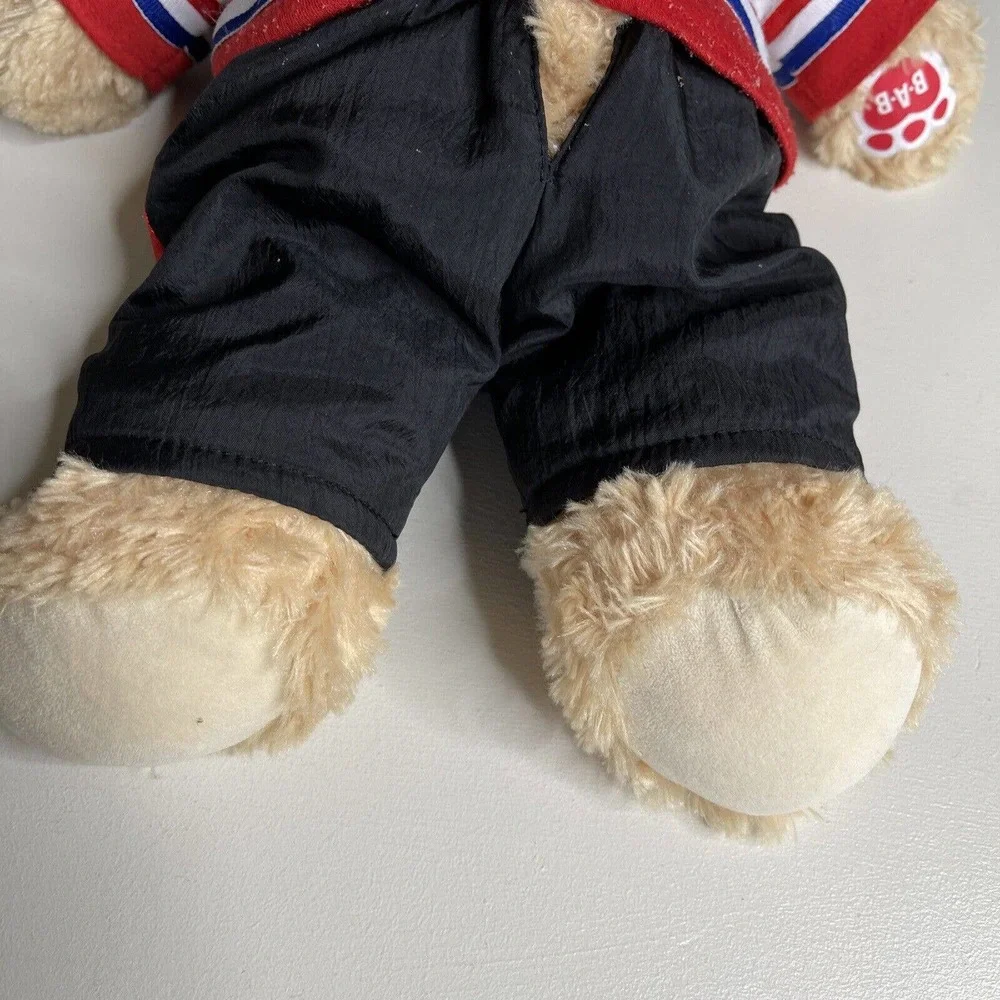 Build a Bear Hockey Player Plush Stuffed Animal - Jersey Pants Clean Red White B